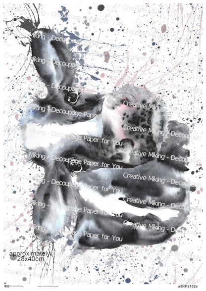 Cow Watercolor Splash Decoupage Paper | RP2162e