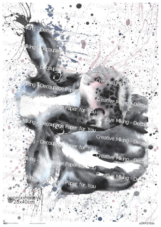 Cow Watercolor Splash Decoupage Paper | RP2162e