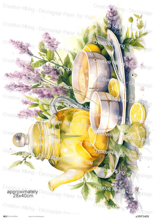 Lemon Tea with Herbs Decoupage Paper | RP3405