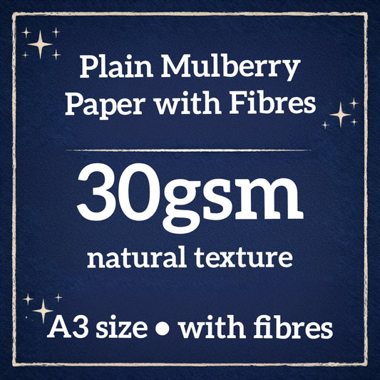 Plain Mulberry Paper with fibres A3 size and 30gsm