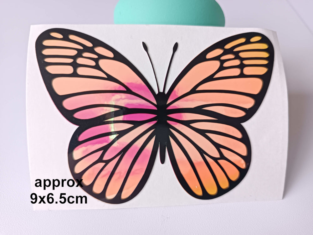 Vinyl Decal - Black and Holographic Butterflies