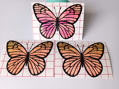 Vinyl Decal - Black and Holographic Butterflies