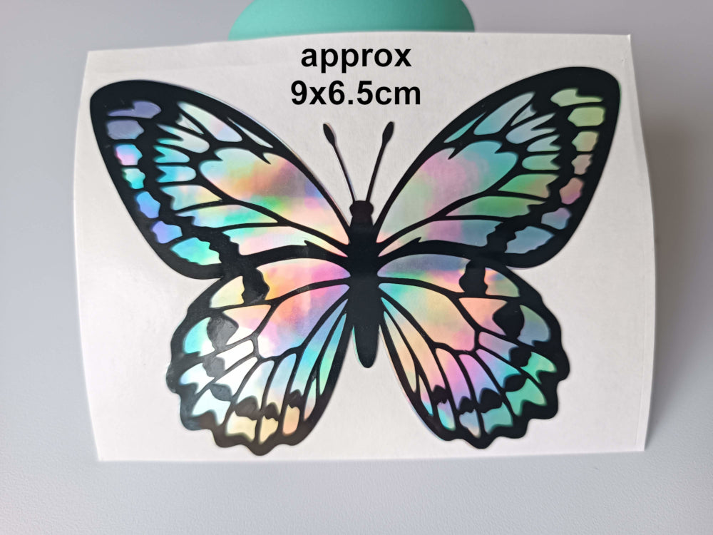 Vinyl Decal - Black and Holographic Butterflies