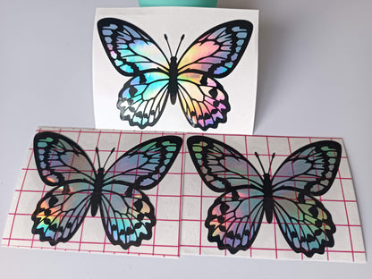 Vinyl Decal - Black and Holographic Butterflies