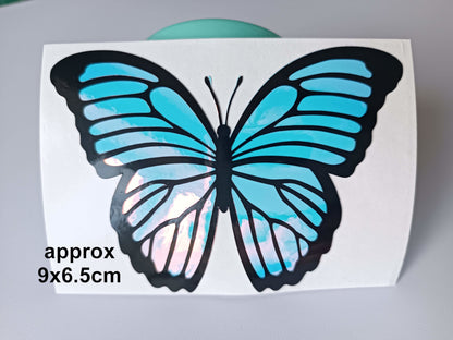 Vinyl Decal - Black and Holographic Butterflies