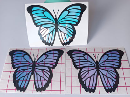 Vinyl Decal - Black and Holographic Butterflies