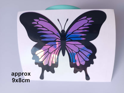 Vinyl Decal - Black and Holographic Butterflies