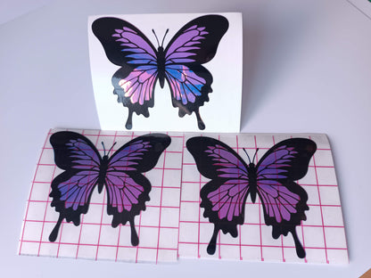 Vinyl Decal - Black and Holographic Butterflies