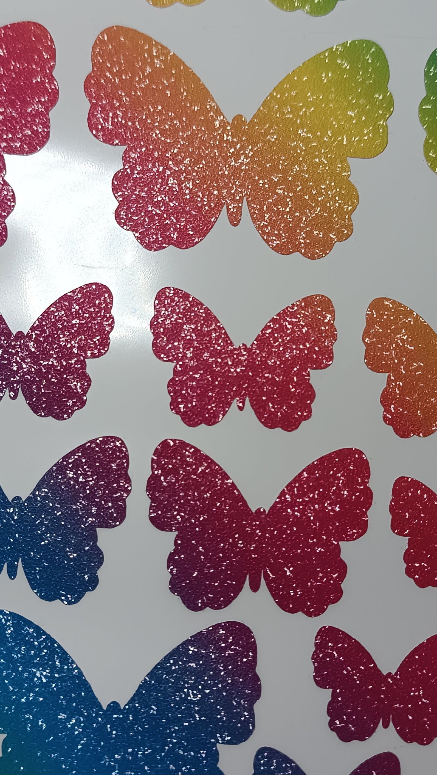 Vinyl Decal - Diagonal Rainbow Butterflies