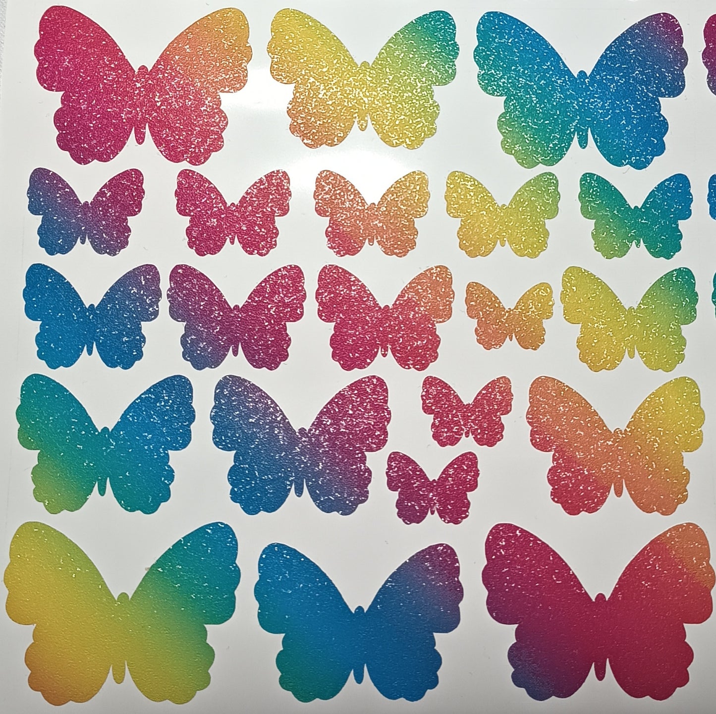 Vinyl Decal - Diagonal Rainbow Butterflies