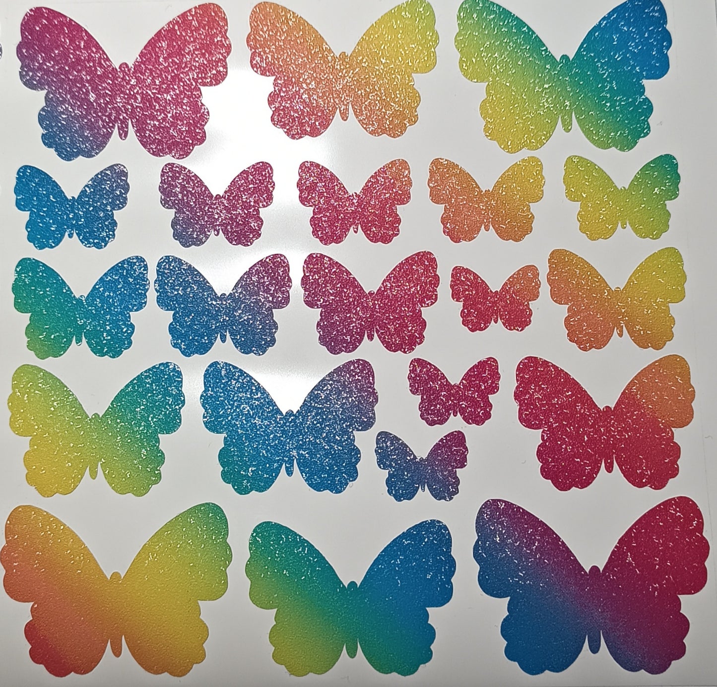 Vinyl Decal - Diagonal Rainbow Butterflies