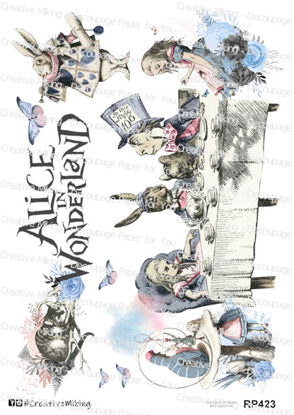 Victorian Wonderland Storybook Characters Decoupage Paper | RP423